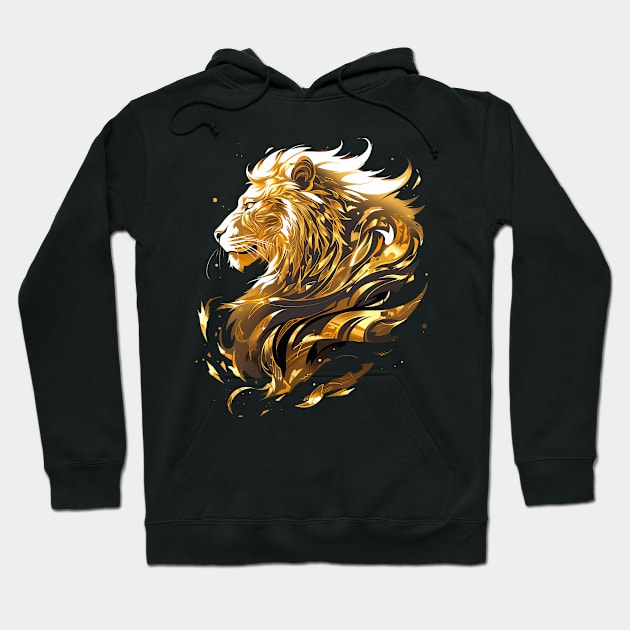 gold lion Hoodie by dorapeterx